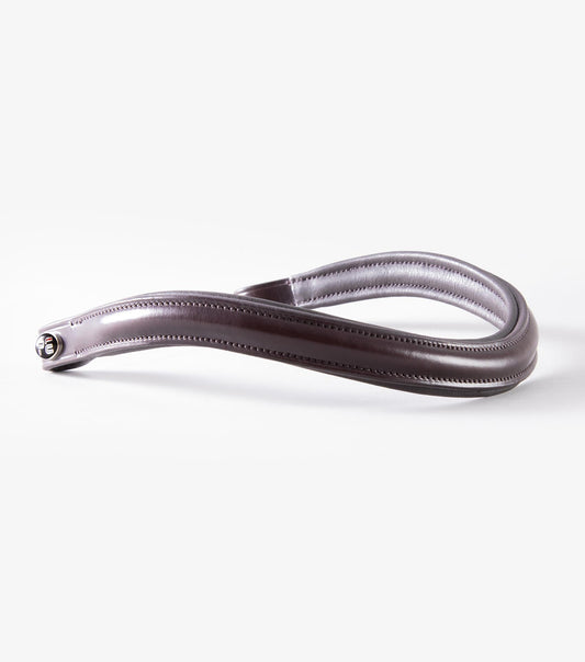 Premier Equine Liscio Plain Shaped Leather Browband Brown