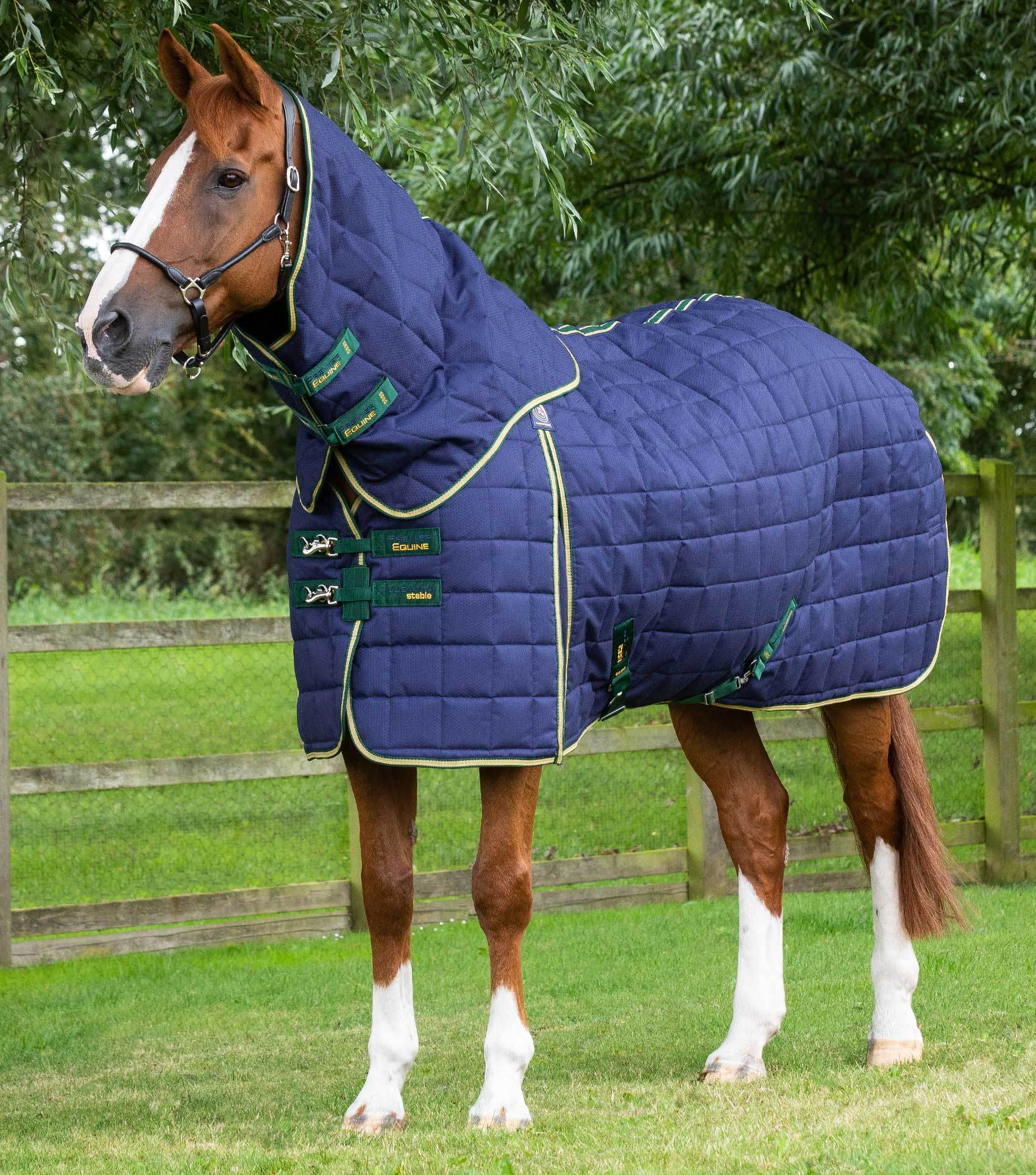 Premier Equine Lucanta 450g Stable Rug with Neck Cover Navy - N P Equestrian & Pet Supplies Ltd 