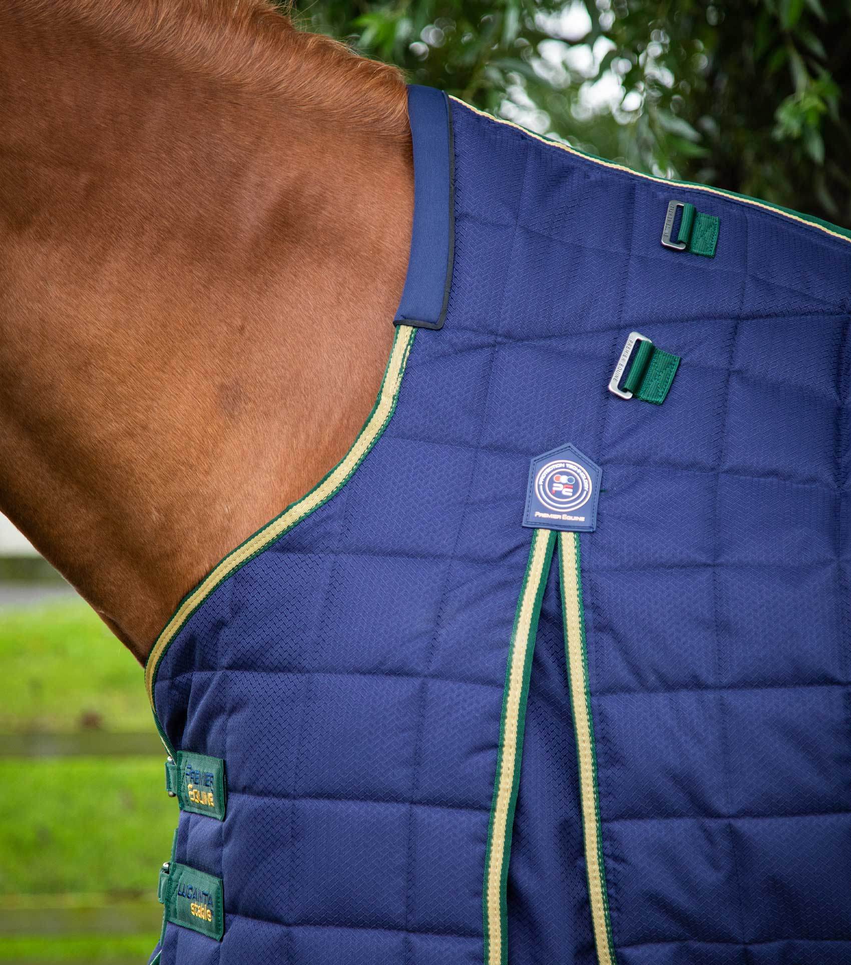Premier Equine Lucanta 450g Stable Rug with Neck Cover Navy - N P Equestrian & Pet Supplies Ltd 