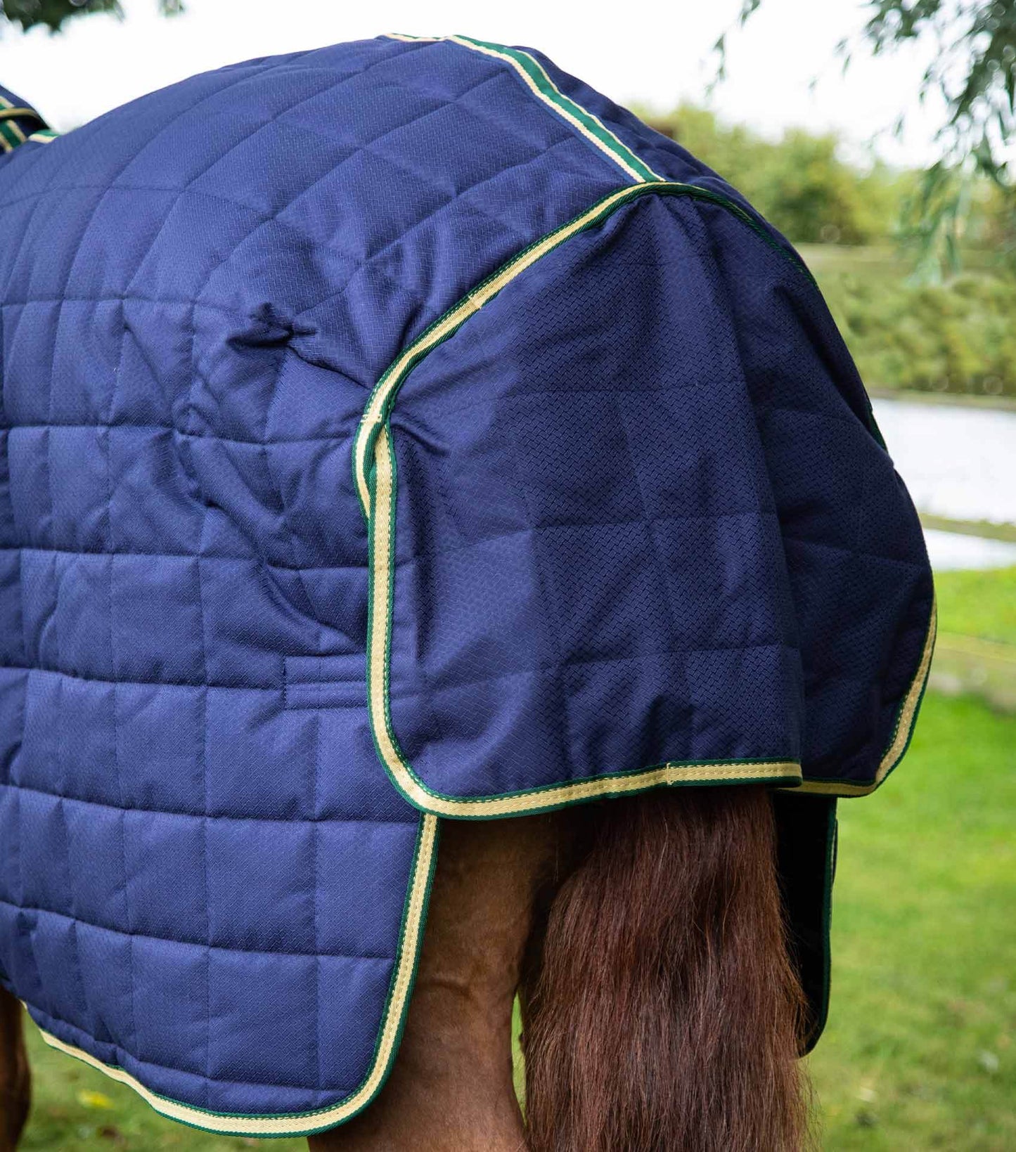 Premier Equine Lucanta 450g Stable Rug with Neck Cover Navy - N P Equestrian & Pet Supplies Ltd 
