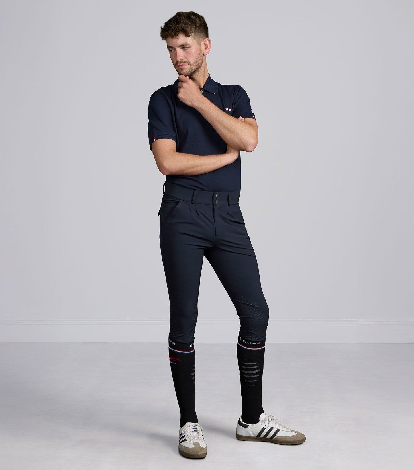 Premier Equine Ludis Men's Gel Knee Riding Breeches - Navy - N P Equestrian & Pet Supplies Ltd