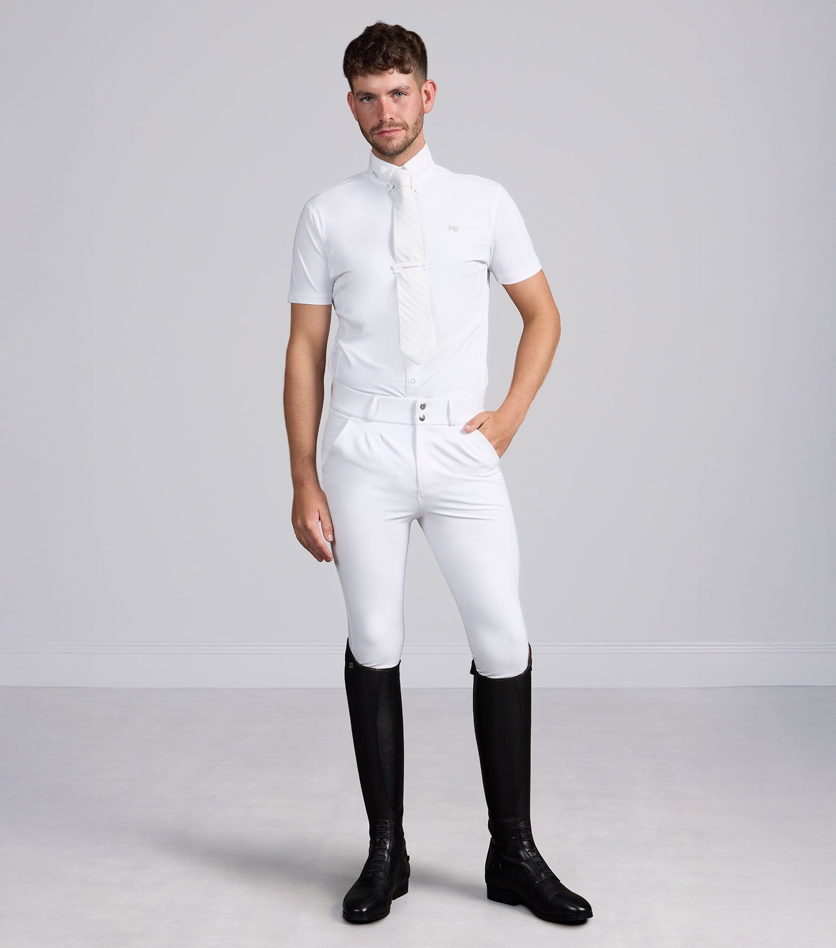Premier Equine Ludis Men's Gel Knee Riding Breeches - White - N P Equestrian & Pet Supplies Ltd
