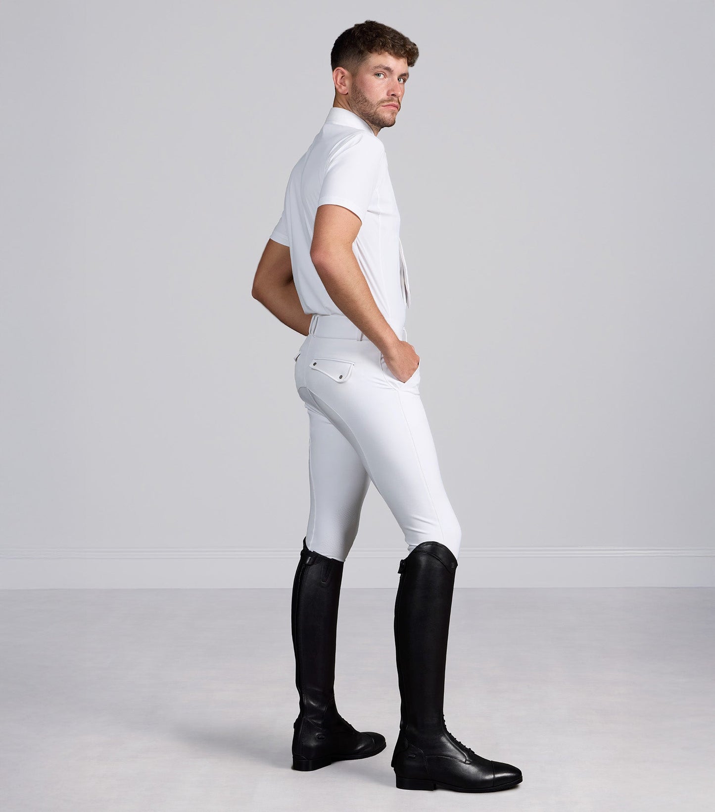Premier Equine Ludis Men's Gel Knee Riding Breeches - White - N P Equestrian & Pet Supplies Ltd