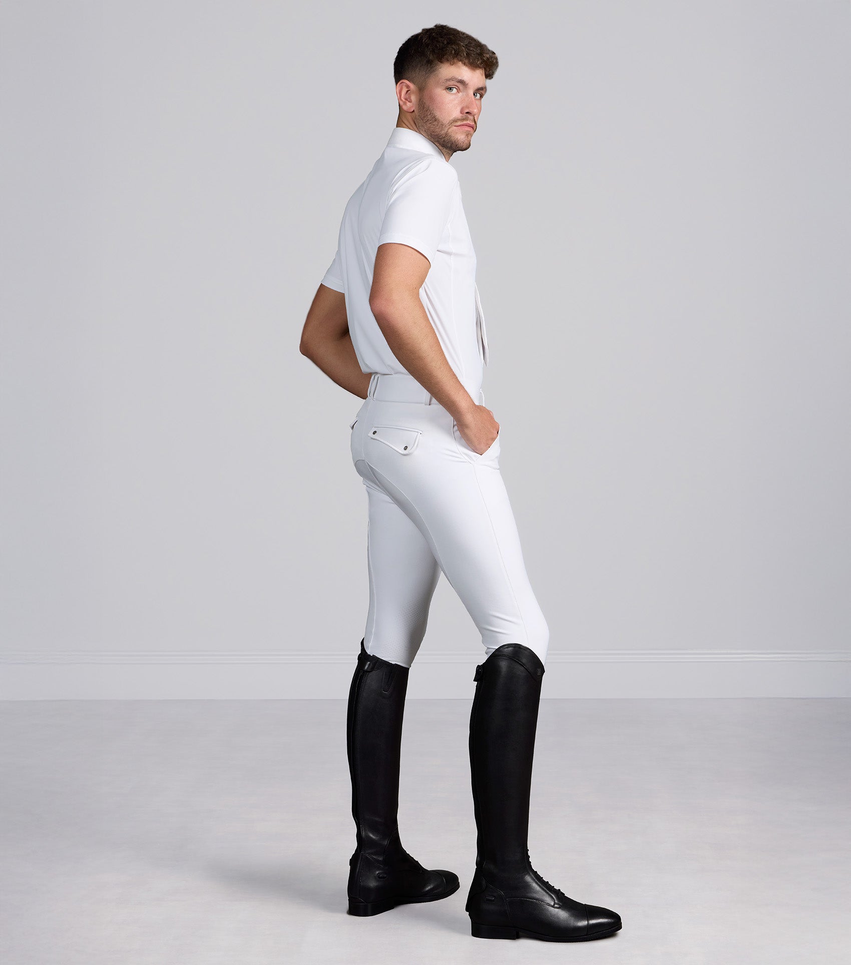 Premier Equine Ludis Men's Gel Knee Riding Breeches - White - N P Equestrian & Pet Supplies Ltd