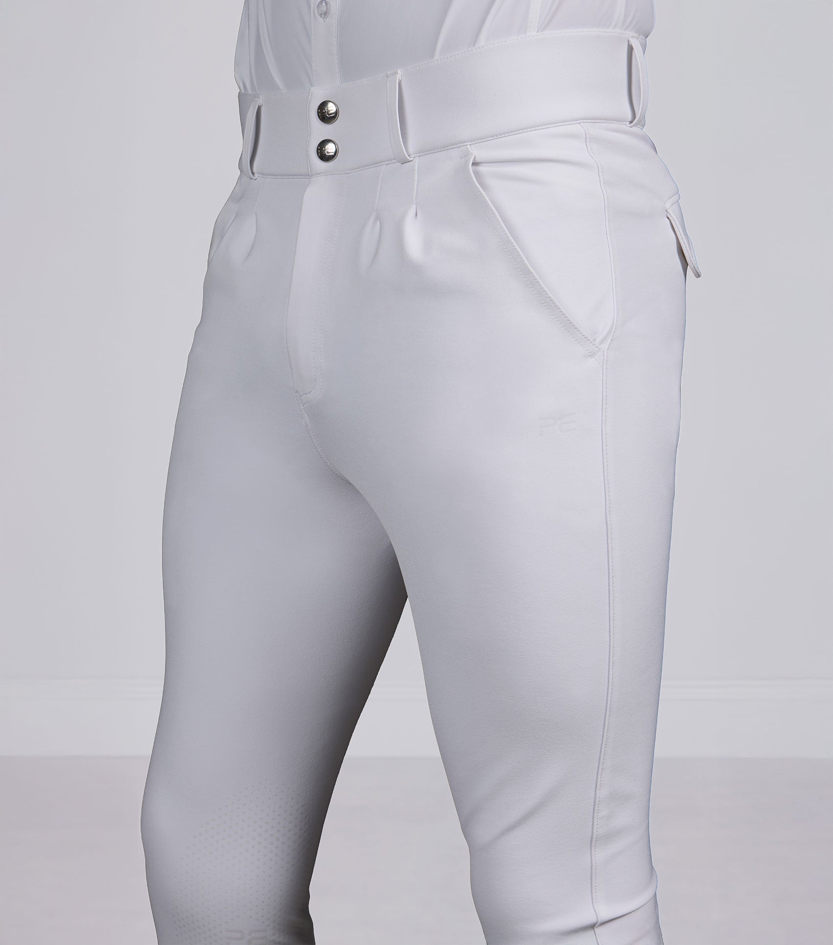Premier Equine Ludis Men's Gel Knee Riding Breeches - White - N P Equestrian & Pet Supplies Ltd