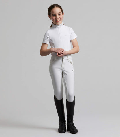 Premier Equine Maria Girls Diamanté Show Shirt White