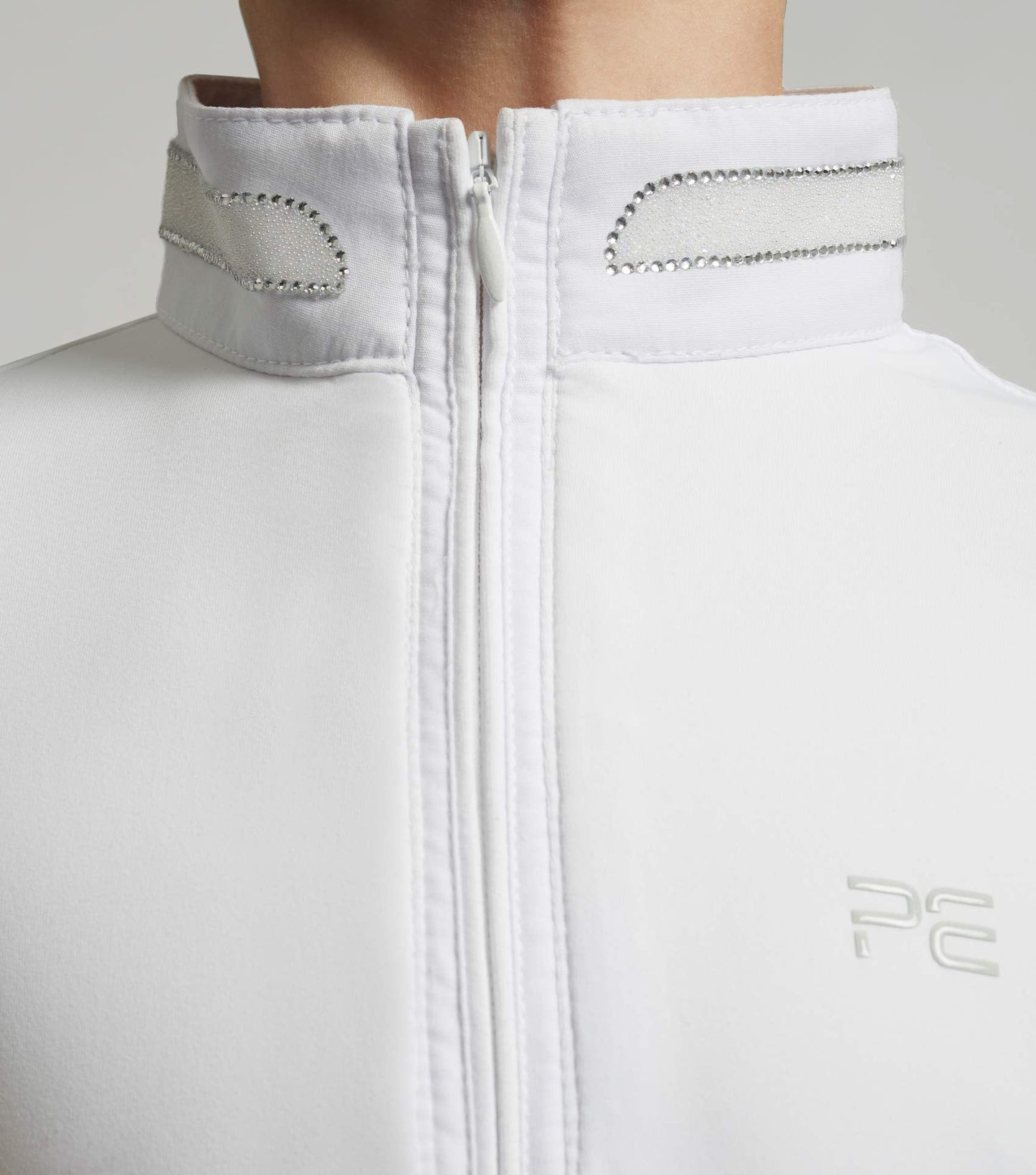 Premier Equine Maria Girls Diamanté Show Shirt White