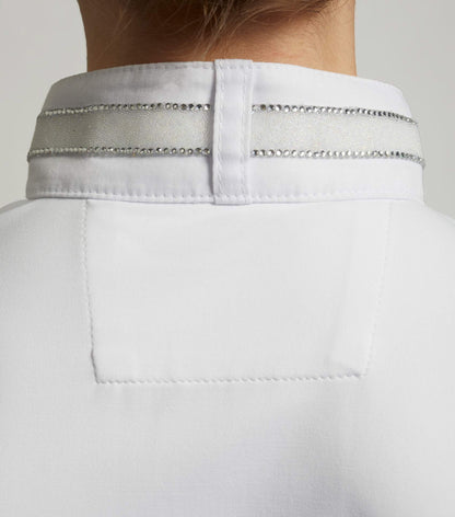Premier Equine Maria Girls Diamanté Show Shirt White