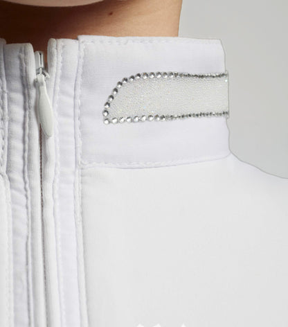 Premier Equine Maria Girls Diamanté Show Shirt White
