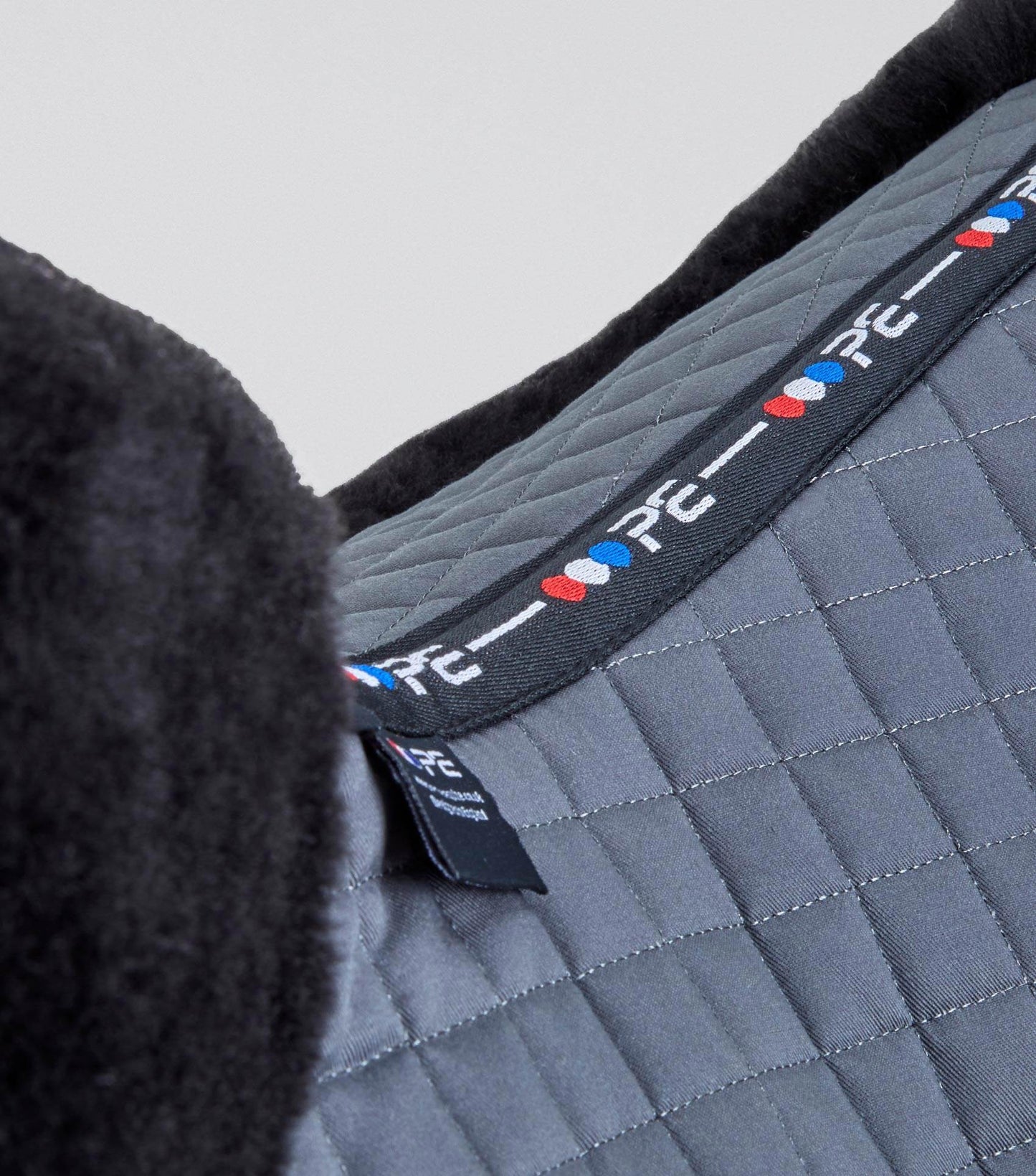 Premier Equine Merino Wool Saddle Pad - GP/Jump Numnah Grey/Black Wool
