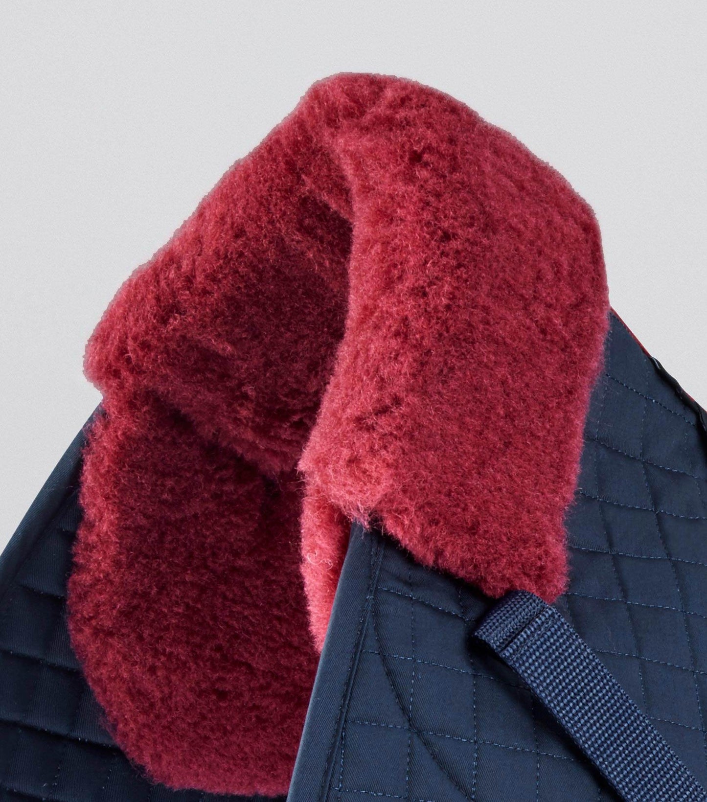Premier Equine Merino Wool Saddle Pad - GP/Jump Numnah Navy/Burgundy Wool