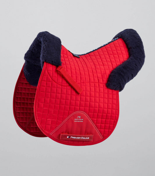 Premier Equine Merino Wool Saddle Pad - GP/Jump Numnah Red/Navy Wool