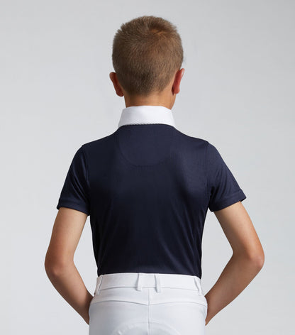 Premier Equine Mini Antonio Boy's Short Sleeve Show Shirt Navy