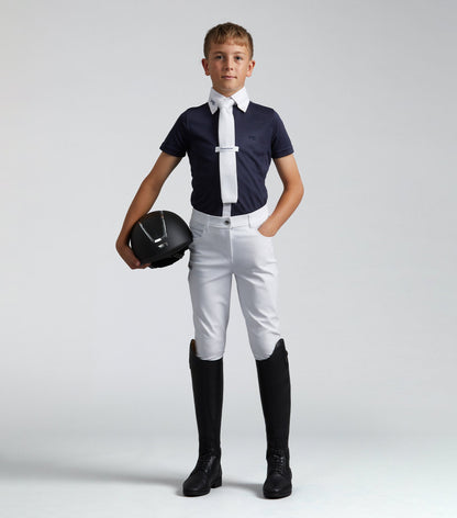 Premier Equine Mini Antonio Boy's Short Sleeve Show Shirt Navy