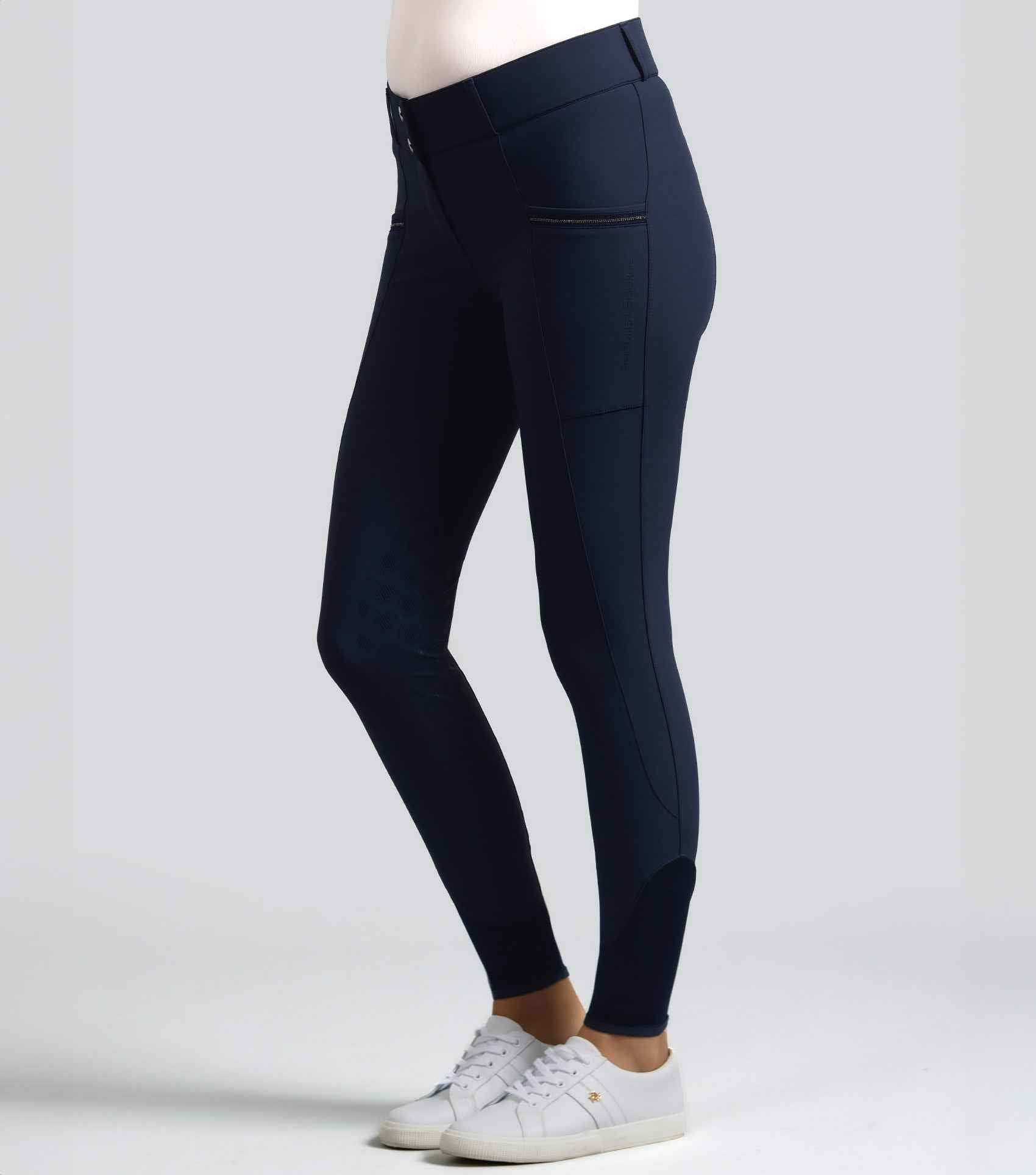Premier Equine Ofena Womens Gel Knee Riding Breeches Navy