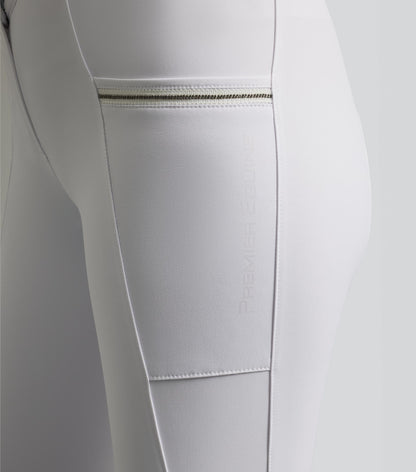 Premier Equine Ofena Women's Gel Knee Competition Riding Breeches - White