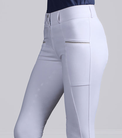 Premier Equine Ofena Women's Full Seat Competition Riding Breeches - White
