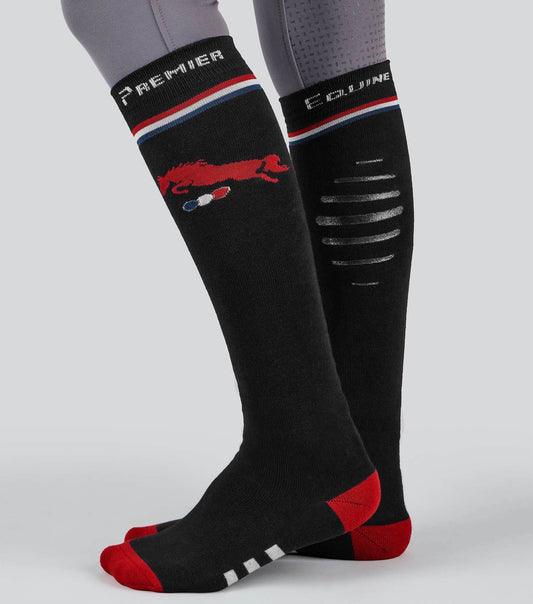 Premier Equine PE Replay Riding Socks (1 Pair) Black - N P Equestrian & Pet Supplies Ltd 