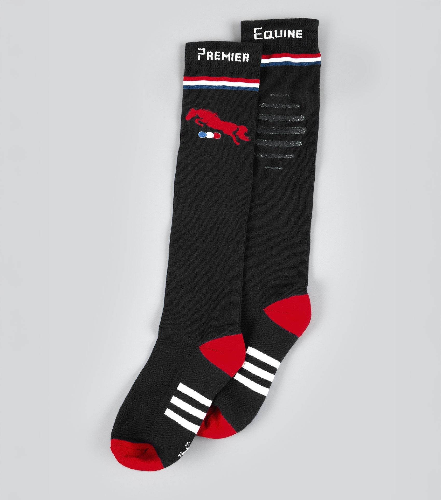 Premier Equine PE Replay Riding Socks (1 Pair) Black - N P Equestrian & Pet Supplies Ltd 
