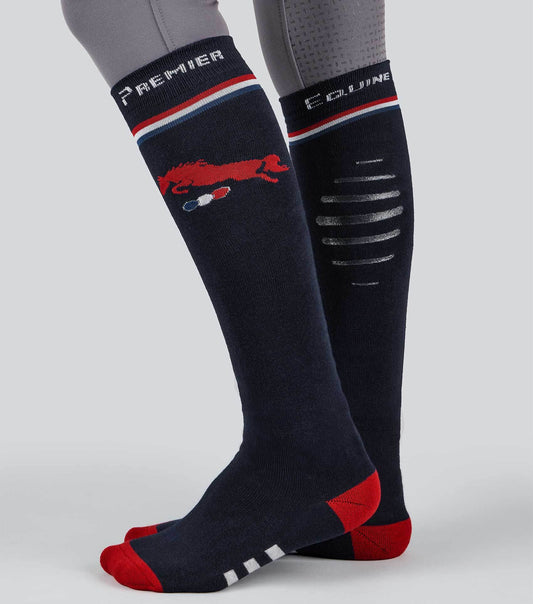 Premier Equine PE Replay Riding Socks (1 Pair) Navy - N P Equestrian & Pet Supplies Ltd 