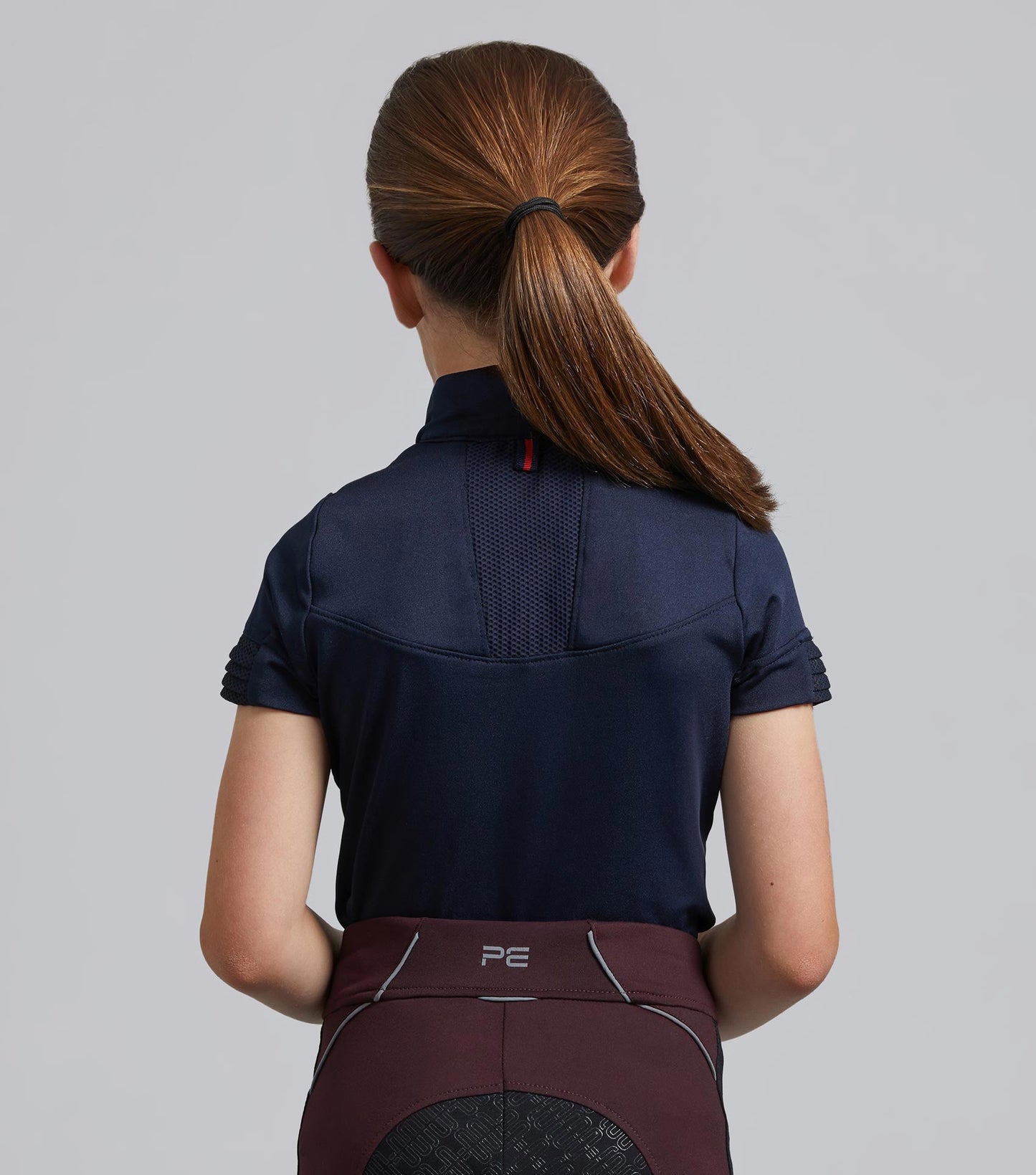 Premier Equine Mini Remisa Girl's Technical Short Sleeve Riding Top Navy
