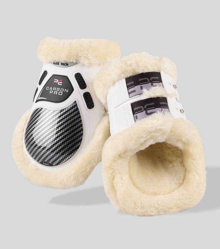 Premier Equine Carbon Pro Techno Wool Fetlock Boots - White