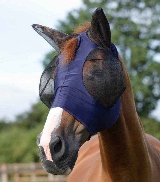 Premier Equine Comfort Tech Lycra Fly Mask - Navy