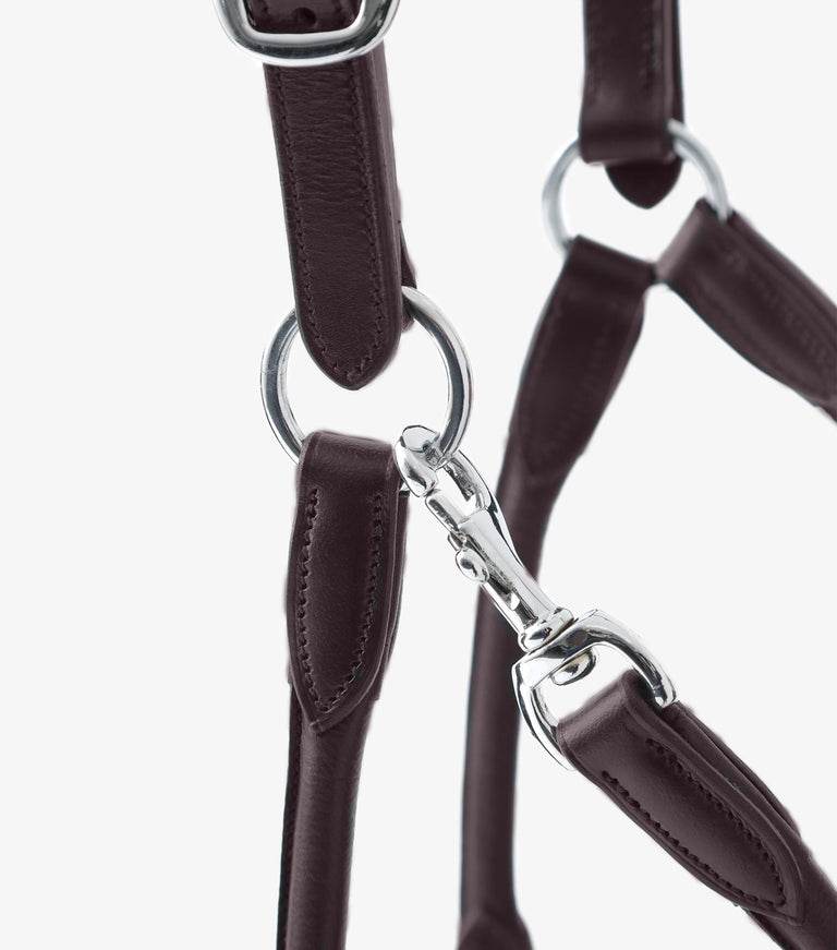 Premier Equine Hennaroso Rolled Anatomic Leather Head Collar - N P Equestrian & Pet Supplies Ltd 