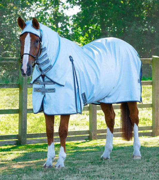 Premier Equine Sweet Itch Buster Fly Rug with Surcingles protects horses from insects and UV rays with durable fabric.