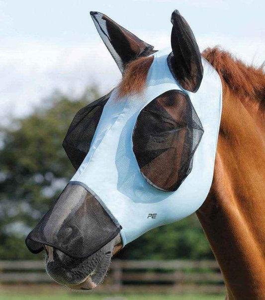 Premier Equine Comfort Tech Lycra Fly Mask Xtra - Blue