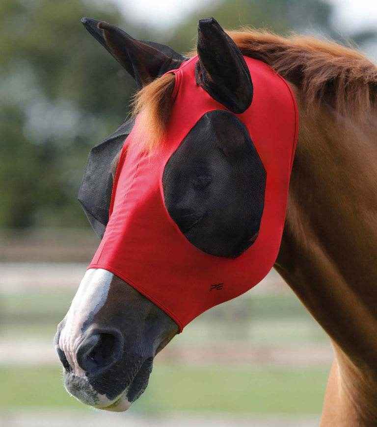Premier Equine Comfort Tech Lycra Fly Mask - Red