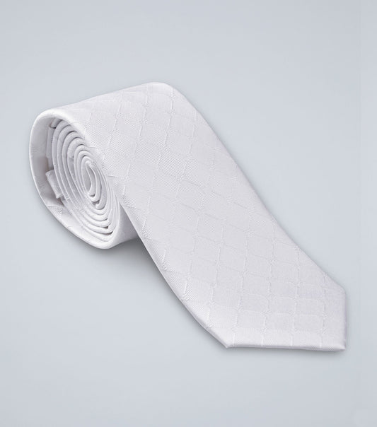 Premier Equine Men's 100% Silk Hand Made Tie - White