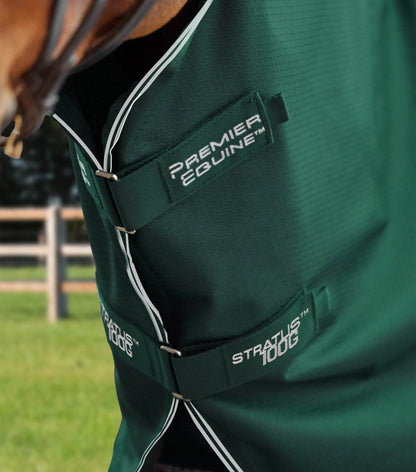 Premier Equine Stratus 600D Series 100g Turnout Rug with Neck Cover Green - N P Equestrian & Pet Supplies Ltd 