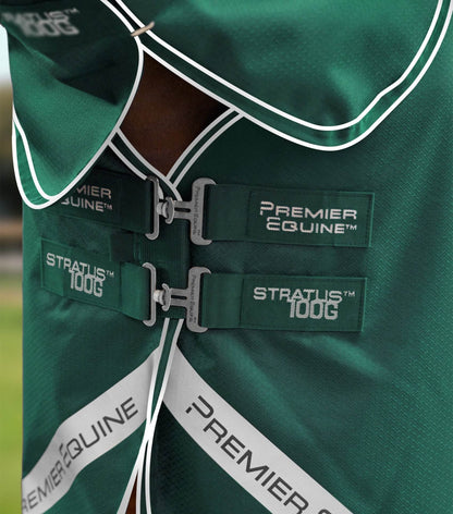 Premier Equine Stratus 600D Series 100g Turnout Rug with Neck Cover Green - N P Equestrian & Pet Supplies Ltd 