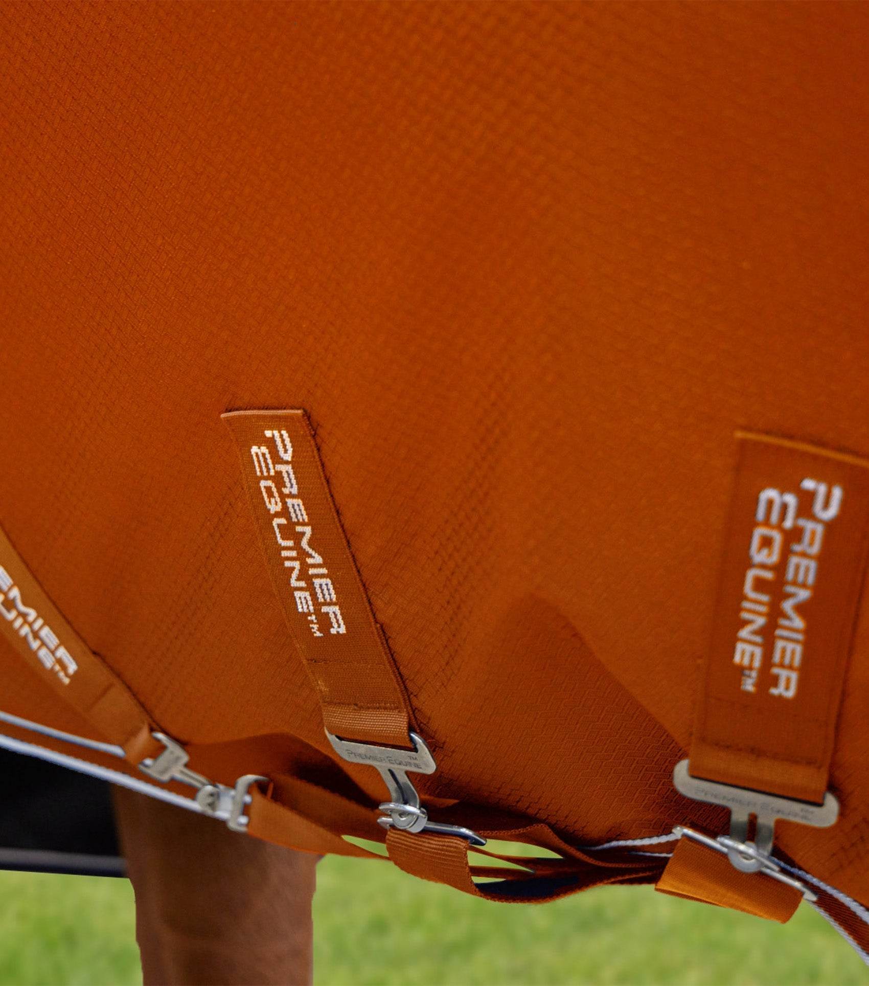 Premier Equine Stratus 600D Series 200g Turnout Rug with Classic Neck Cover Orange - N P Equestrian & Pet Supplies Ltd 