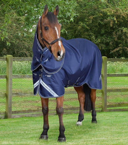 Premier Equine Stratus 600D Series 200g Turnout Rug with Classic Neck Cover Navy - N P Equestrian & Pet Supplies Ltd 