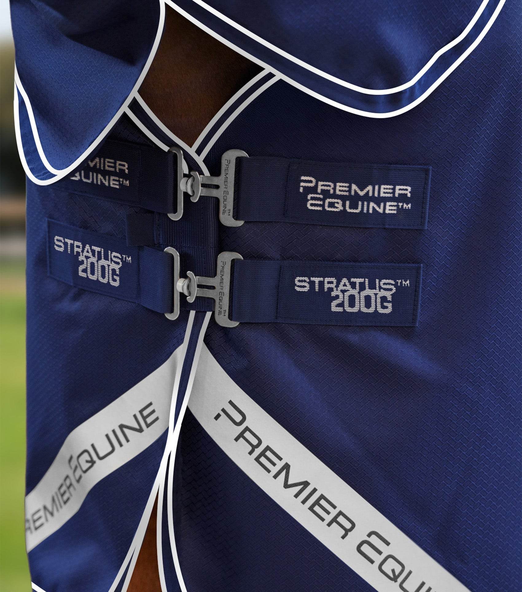Premier Equine Stratus 600D Series 200g Turnout Rug with Classic Neck Cover Navy - N P Equestrian & Pet Supplies Ltd 
