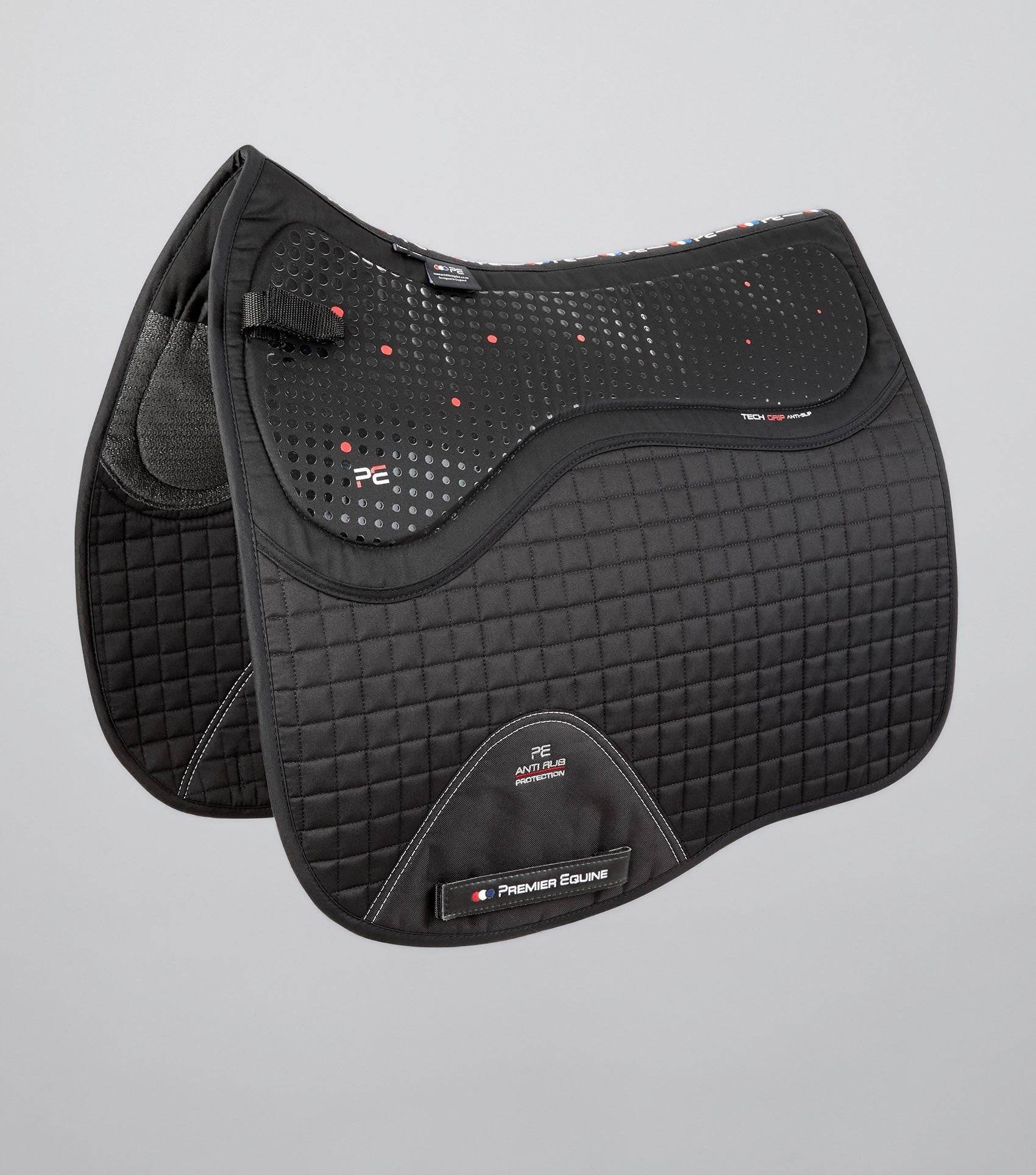 Premier Equine Close Contact Tech Grip Pro Anti-Slip Saddle Pad - Dressage Square Black - N P Equestrian & Pet Supplies Ltd 