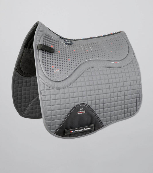 Premier Equine Close Contact Tech Grip Pro Anti-Slip Saddle Pad - Dressage Square Grey