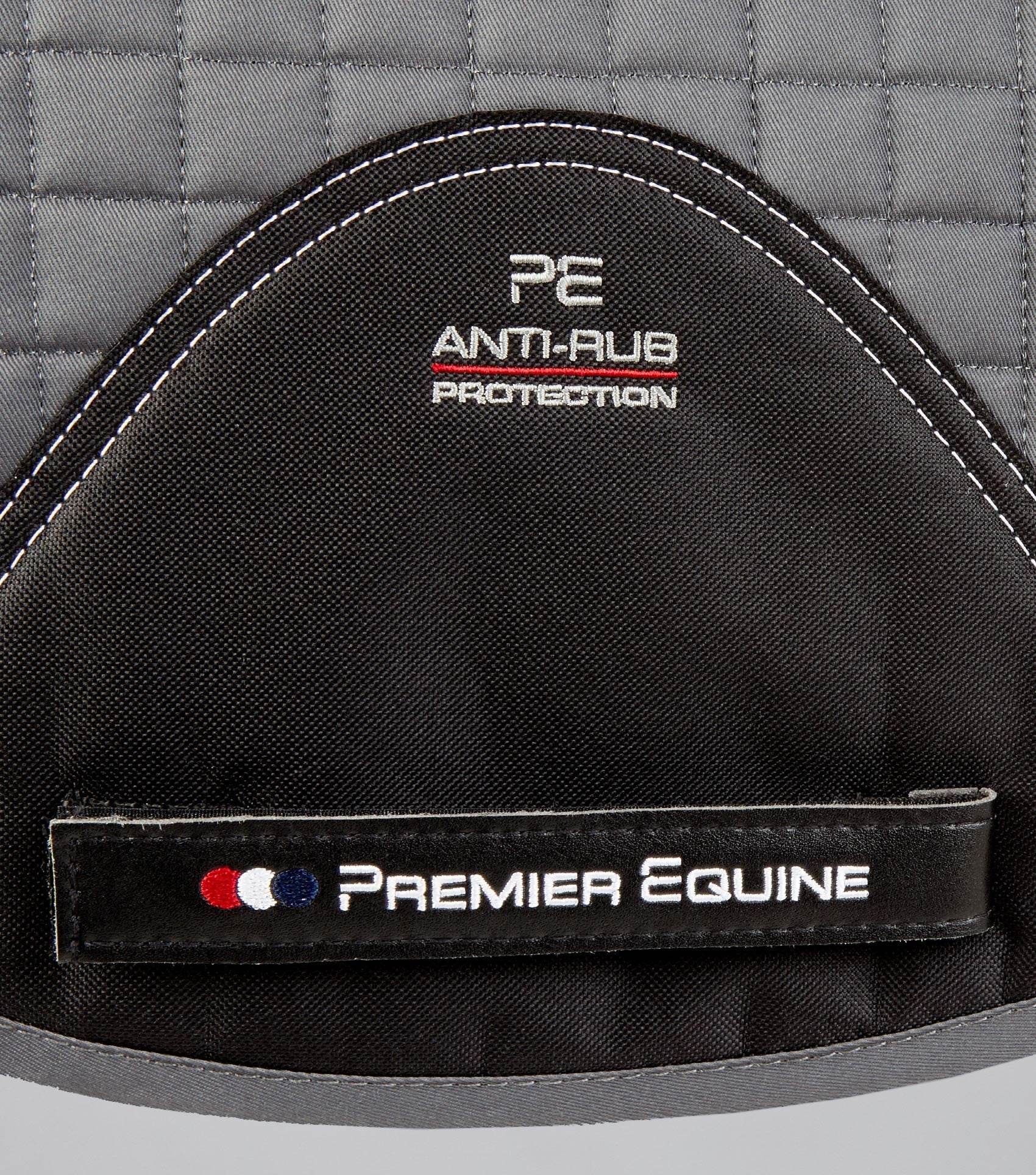 Premier Equine Close Contact Tech Grip Pro Anti-Slip Saddle Pad - Dressage Square Grey - N P Equestrian & Pet Supplies Ltd 