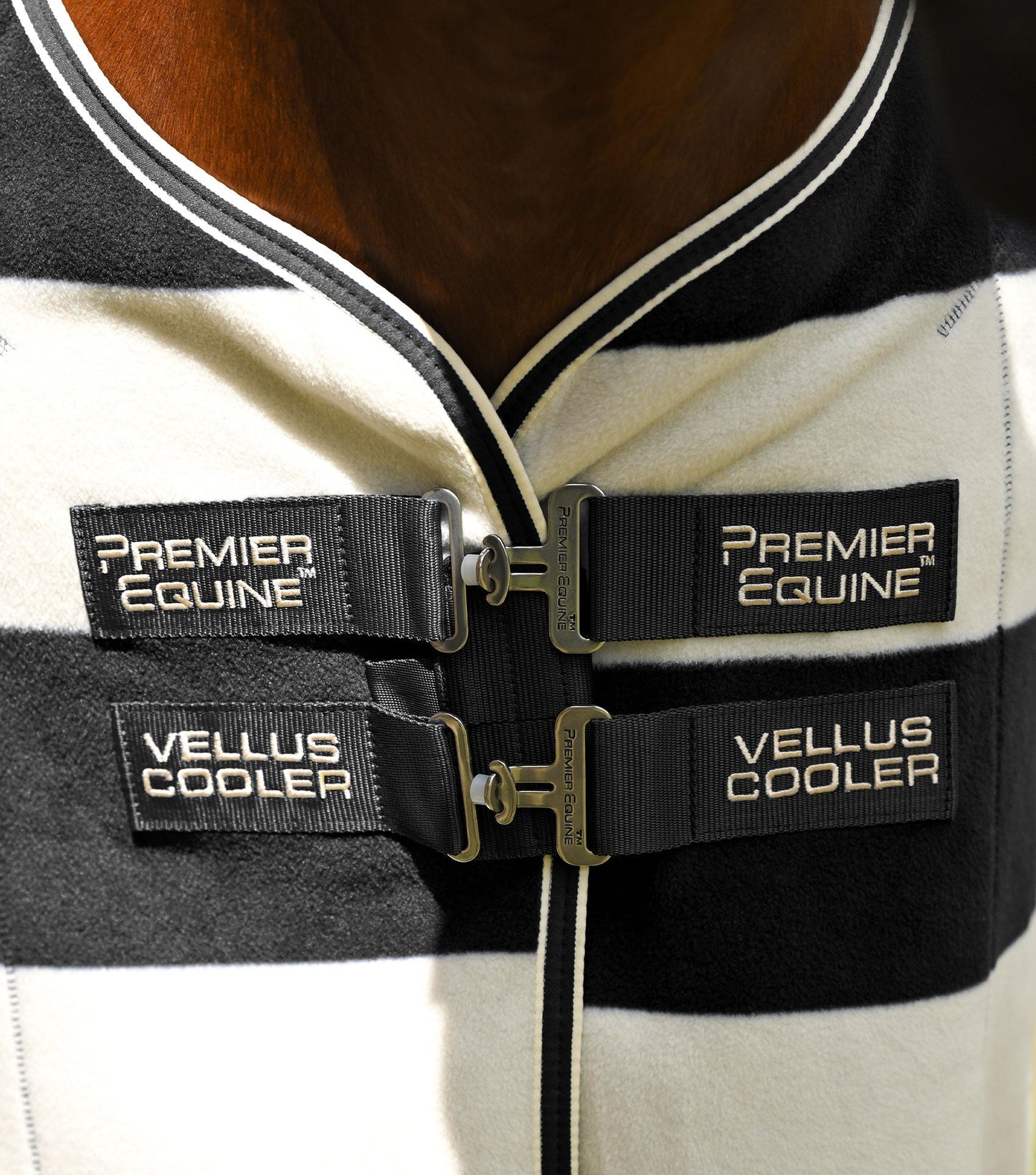 Premier Equine Vellus Horse Fleece Rug Black/White