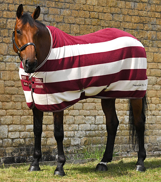 Premier Equine Vellus Horse Fleece Rug Burgundy/White