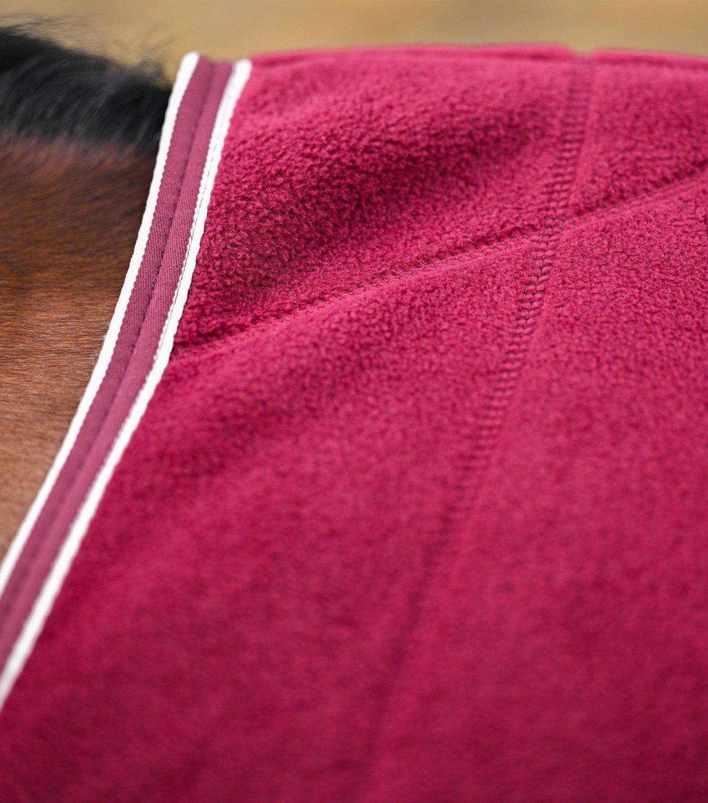 Premier Equine Vellus Horse Fleece Rug Burgundy/White