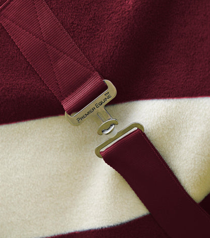 Premier Equine Vellus Horse Fleece Rug Burgundy/White