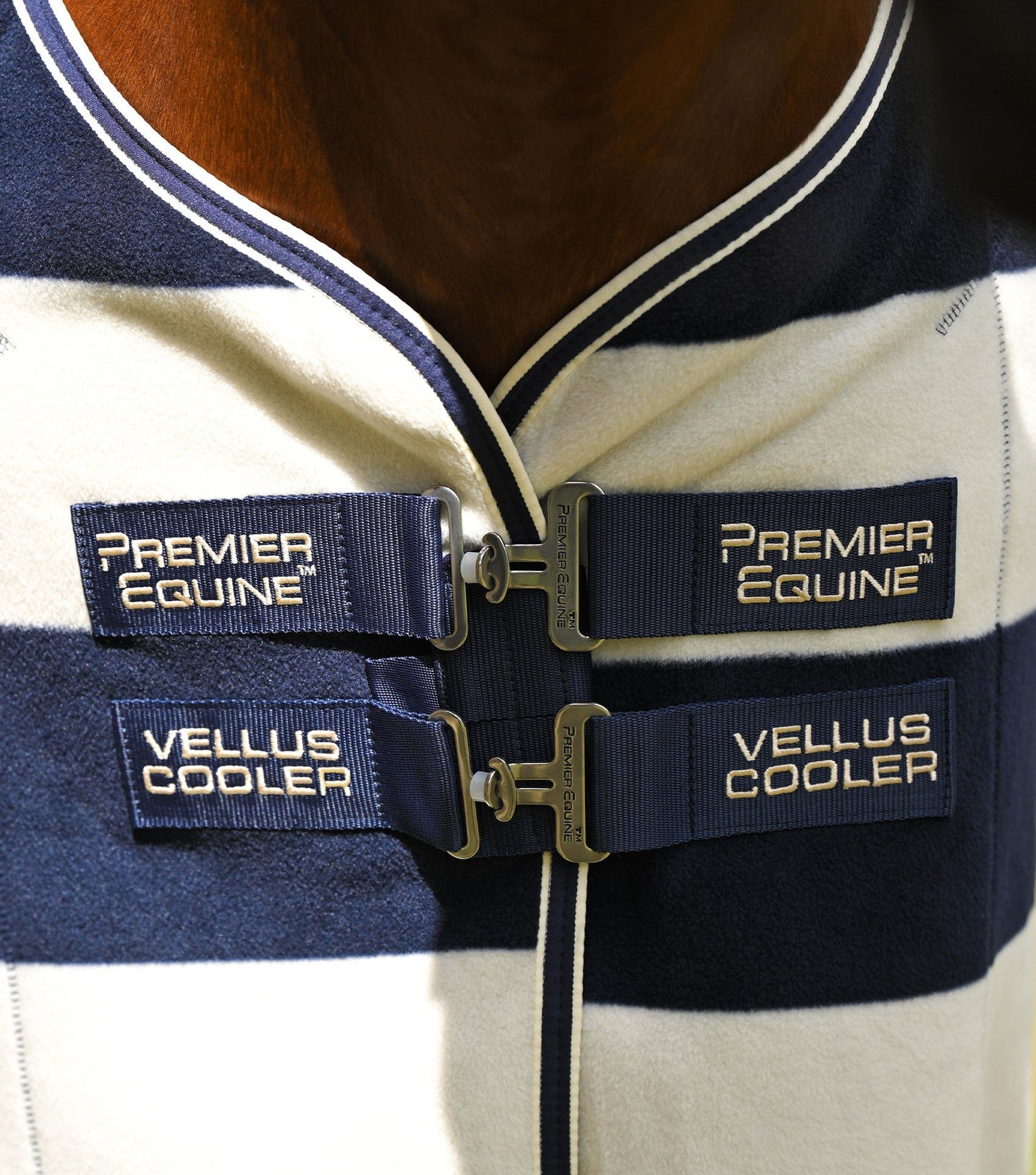 Premier Equine Vellus Horse Fleece Rug Navy/White