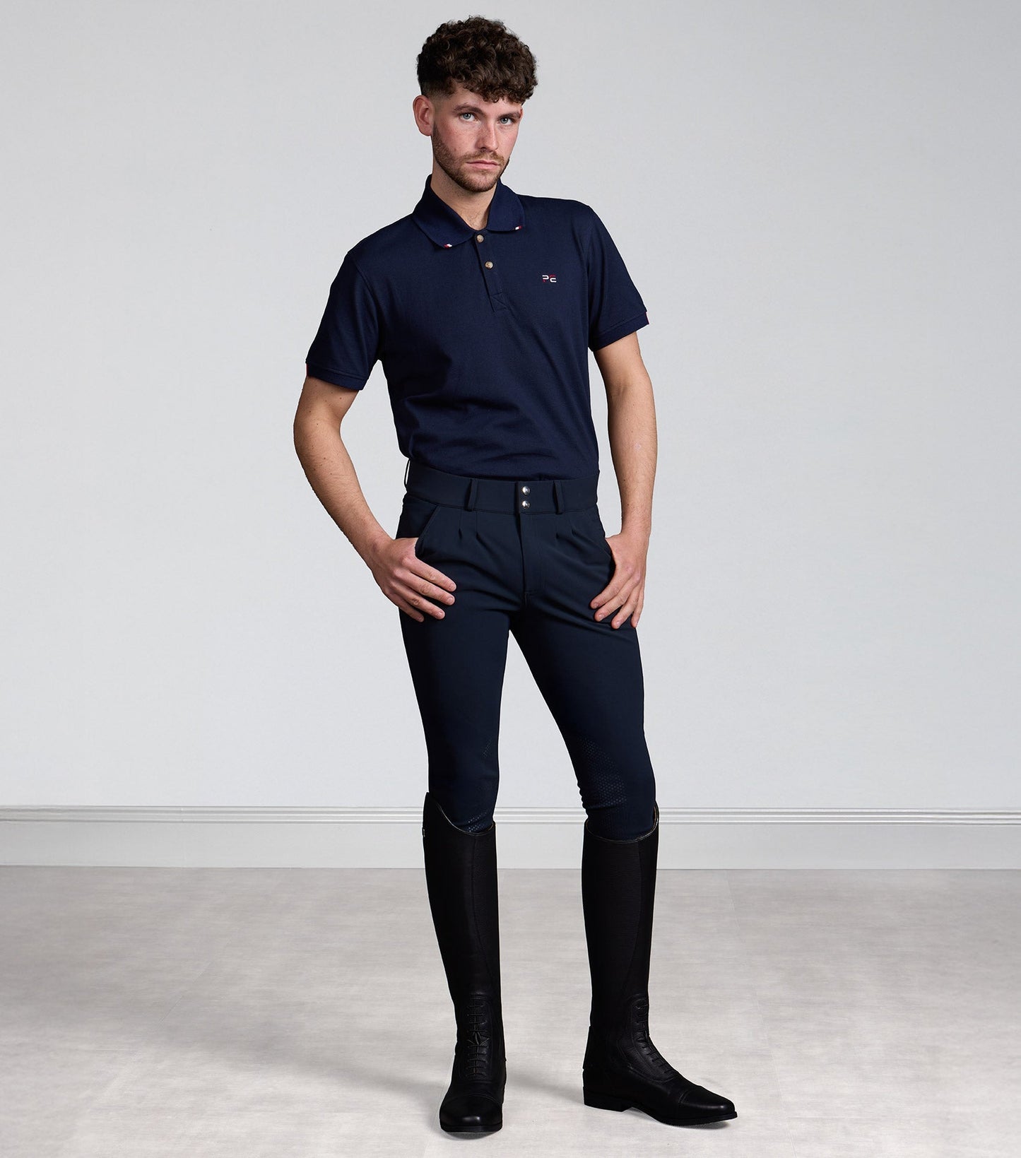 Premier Equine Verismo Men's Gel Knee Riding Breeches - Navy - N P Equestrian & Pet Supplies Ltd