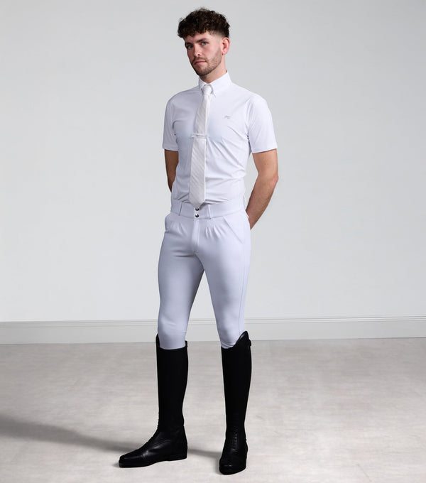 Premier Equine Verismo Men's Gel Knee Riding Breeches - White - N P Equestrian & Pet Supplies Ltd