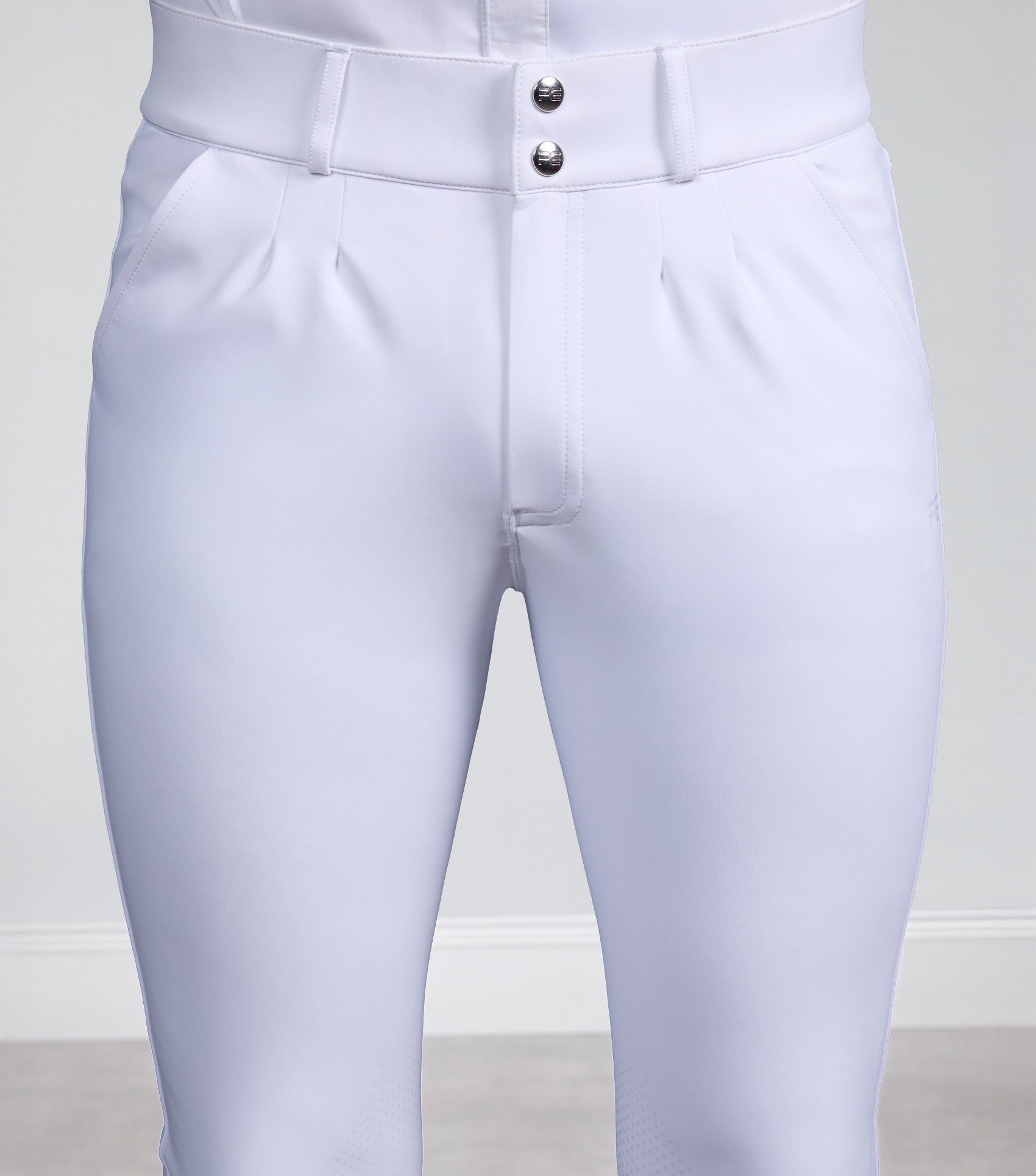 Premier Equine Verismo Men's Gel Knee Riding Breeches - White - N P Equestrian & Pet Supplies Ltd